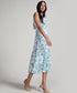 Vneck Zipper Attached Printed Dress